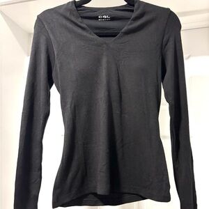 OGL Black Long Sleeve Tee with built in bra